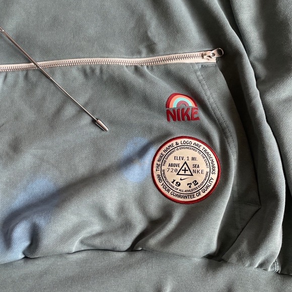 Nike Dri Fit Standard Issue Hoodie Teal Graphic Print Mens L Organic High - Picture 11 of 12